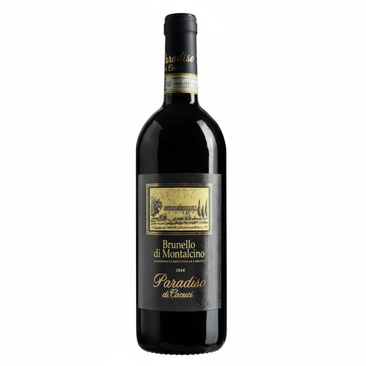 Bottle of Paradiso di Cacuci Brunello di Montalcino Riserva DOCG 2016